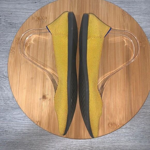 Rothy's Size 8 The Point Womens Yellow Textile Ballet Flat Comfort Shoes Slip On - Picture 8 of 11